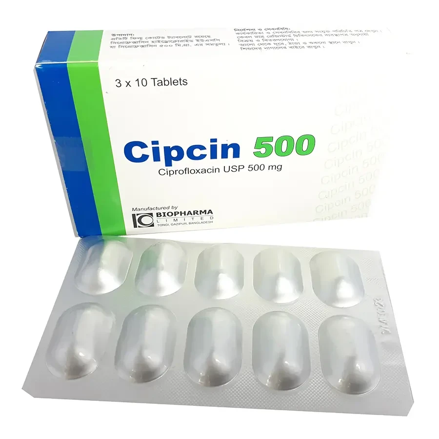 Pack Image: Cipcin 500 mg Tablet (3 x 10)