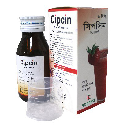 Pack Image: Cipcin 250 mg Suspension (60 ml bottle)