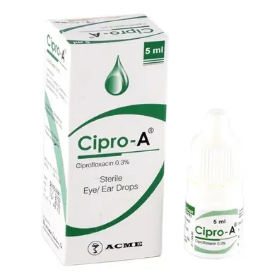 Pack Image: Cipro-A 0.3% Eye Drop (5 ml drop)