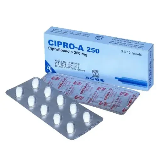 Pack Image: Cipro-A 250 mg Tablet (3 x 10)