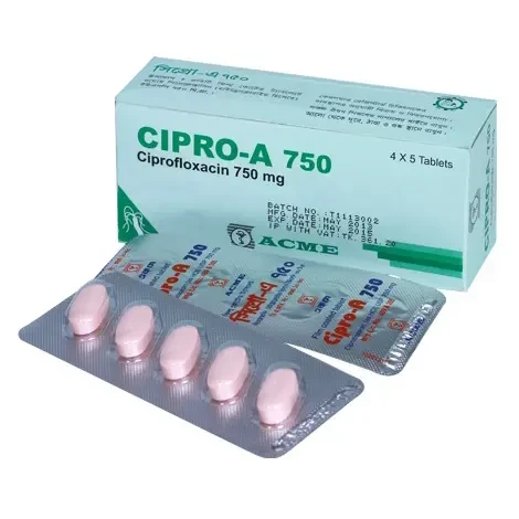Pack Image: Cipro-A 750 mg Tablet (2 x 10)