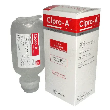 Pack Image: Cipro-A 200 mg Injection (100 ml bottle)