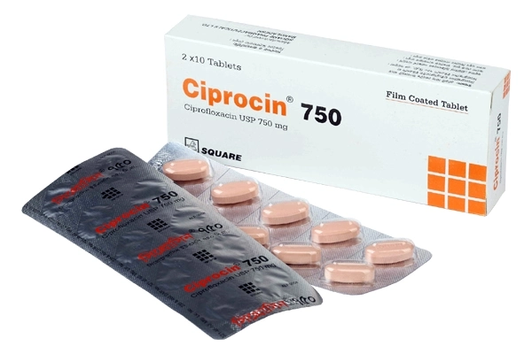 Pack Image: Ciprocin 750 mg Tablet (2 x 10)