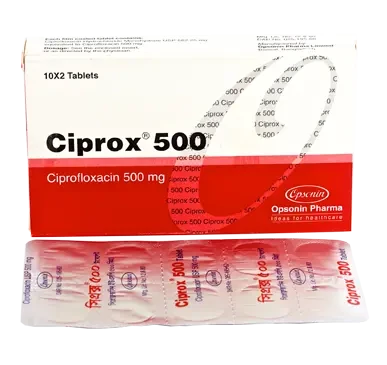 Pack Image: Ciprox 500 mg Tablet (4 x 10)