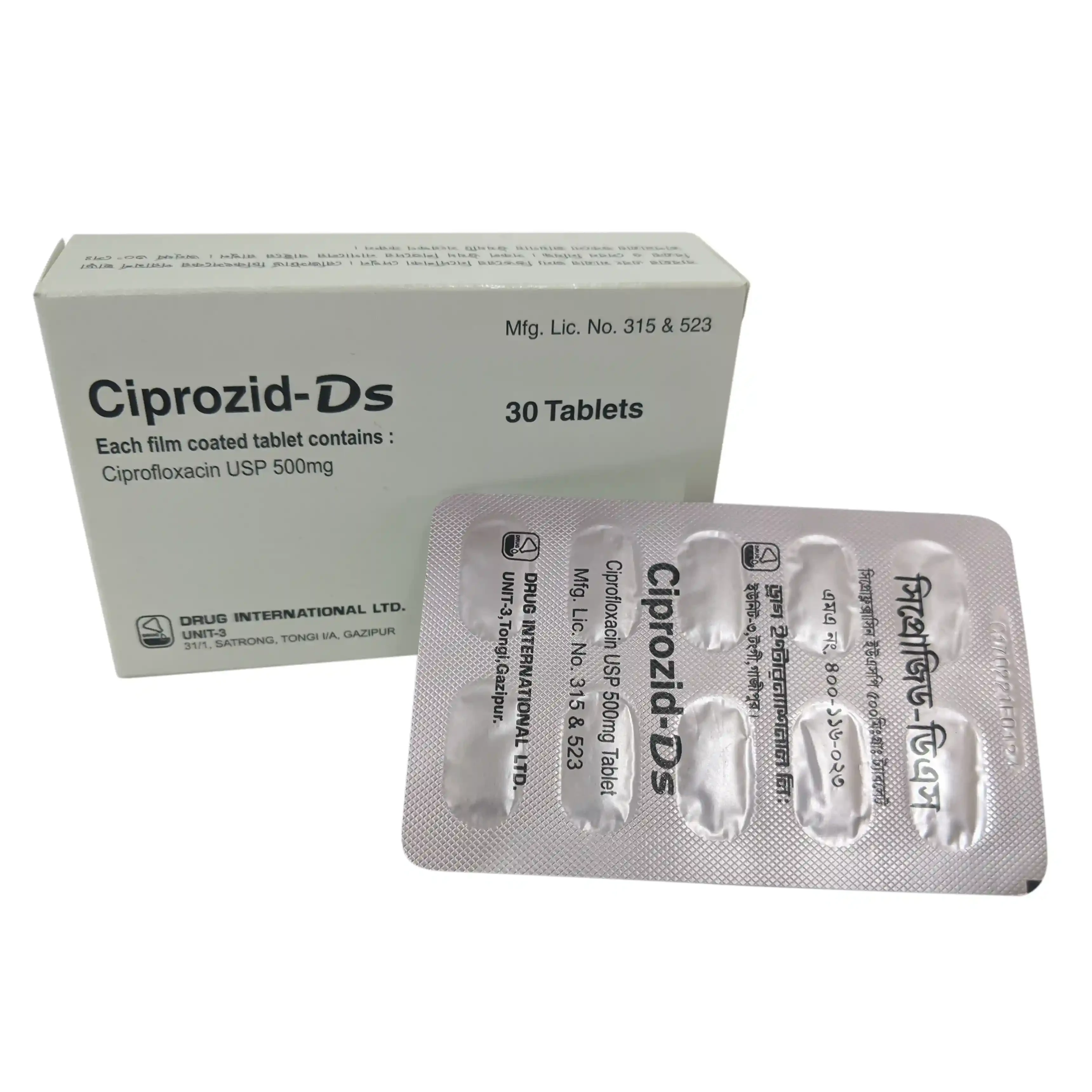 Pack Image: Ciprozid-DS 500 mg Tablet (3 x 10)