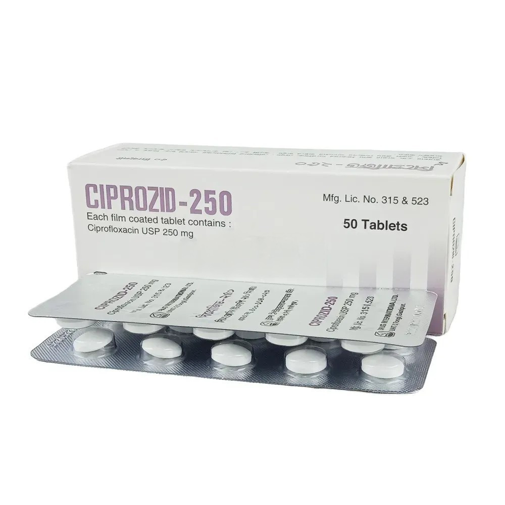 Pack Image: Ciprozid 250 mg Tablet (5 x 10)