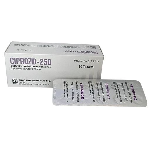 Pack Image: Ciprozid 250 mg Tablet (5 x 10)