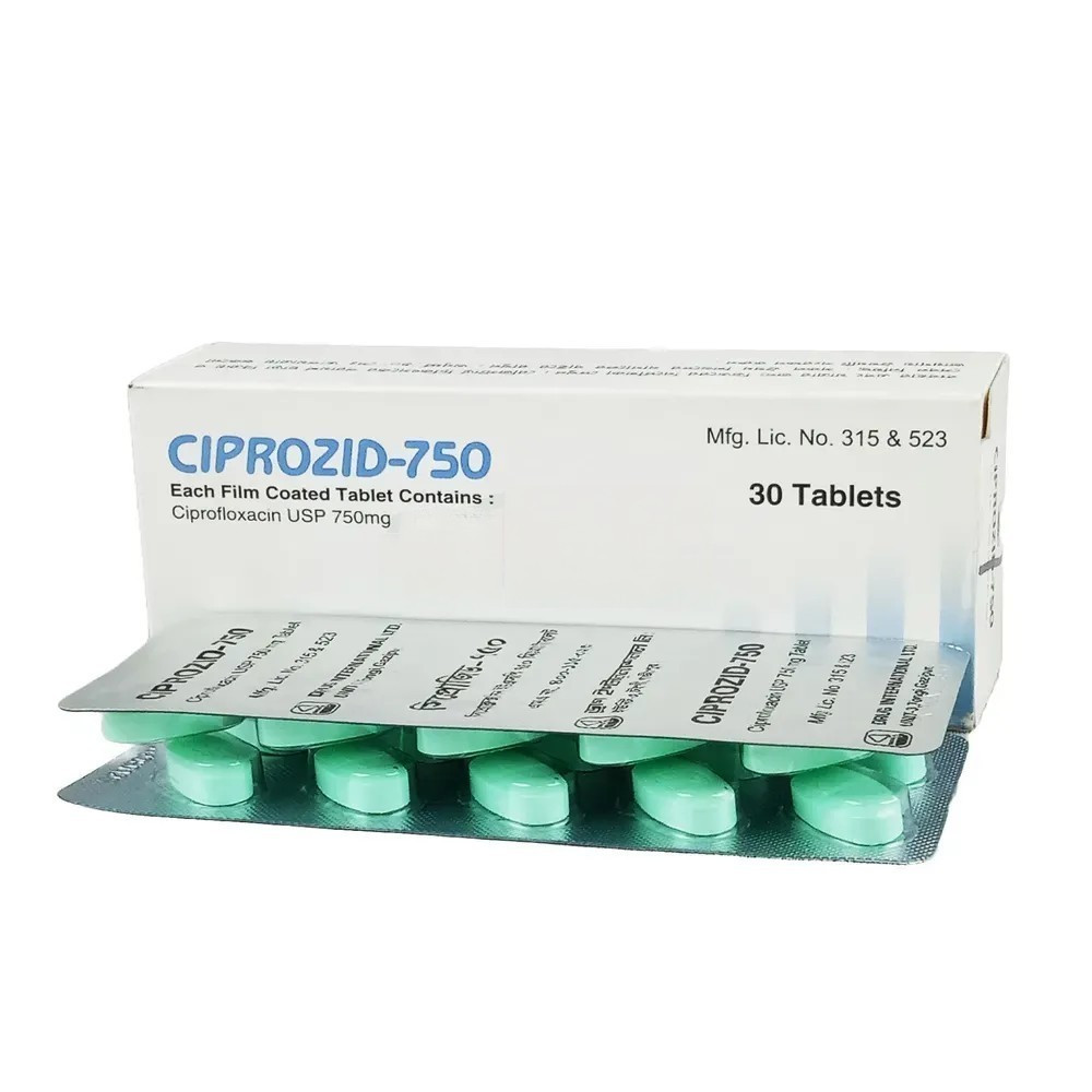 Pack Image: Ciprozid 750 mg Tablet (3 x 10)