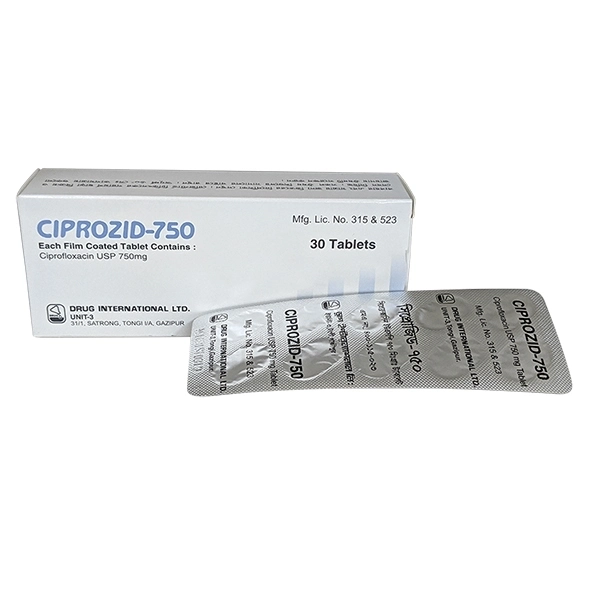 Pack Image: Ciprozid 750 mg Tablet (3 x 10)