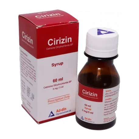 Pack Image: Cirizin 5 mg Syrup (60 ml bottle)