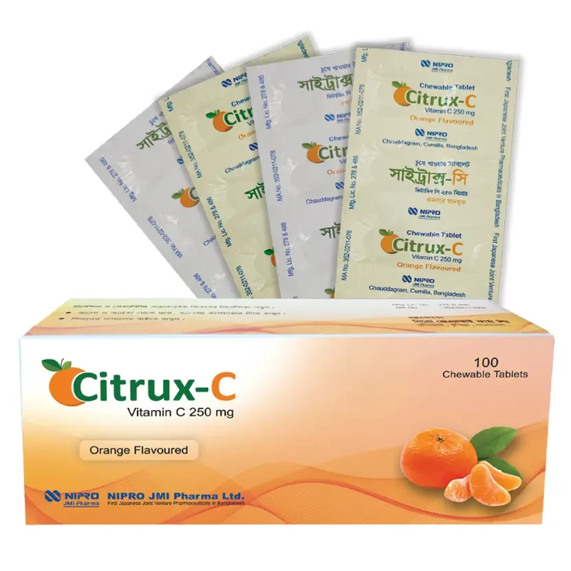 Pack Image: Citrux-C 250 mg Chewable Tablet (10 x 10)