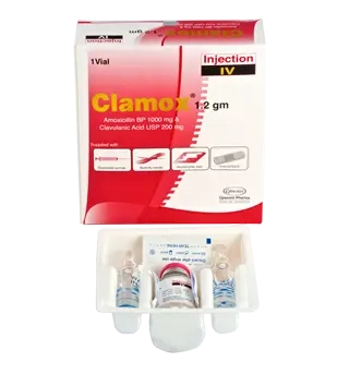 Pack Image: Clamox (1 gm Injection (1.2 gm vial)