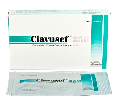 Pack Image: Clavusef 250 mg Tablet (4 x 4)