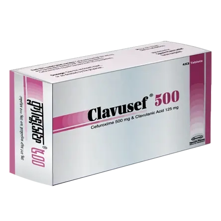 Pack Image: Clavusef 500 mg Tablet (3 x 4)