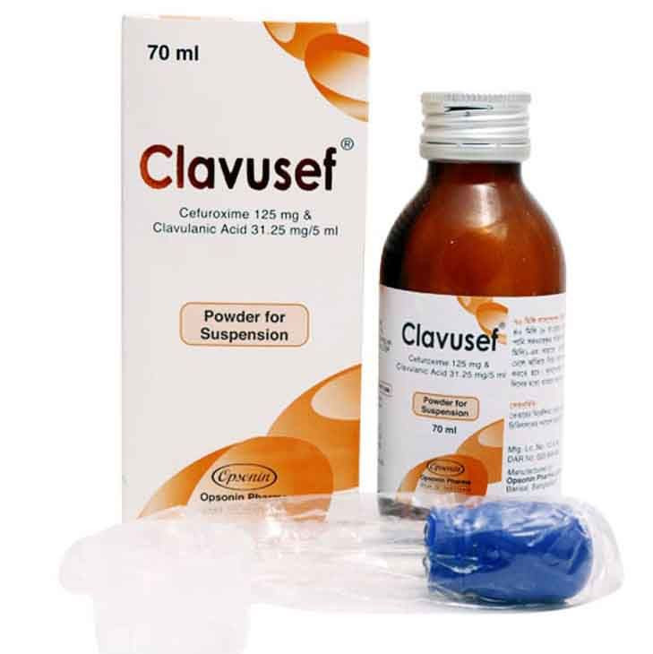 Pack Image: Clavusef (125 mg Suspension (70 ml bottle)
