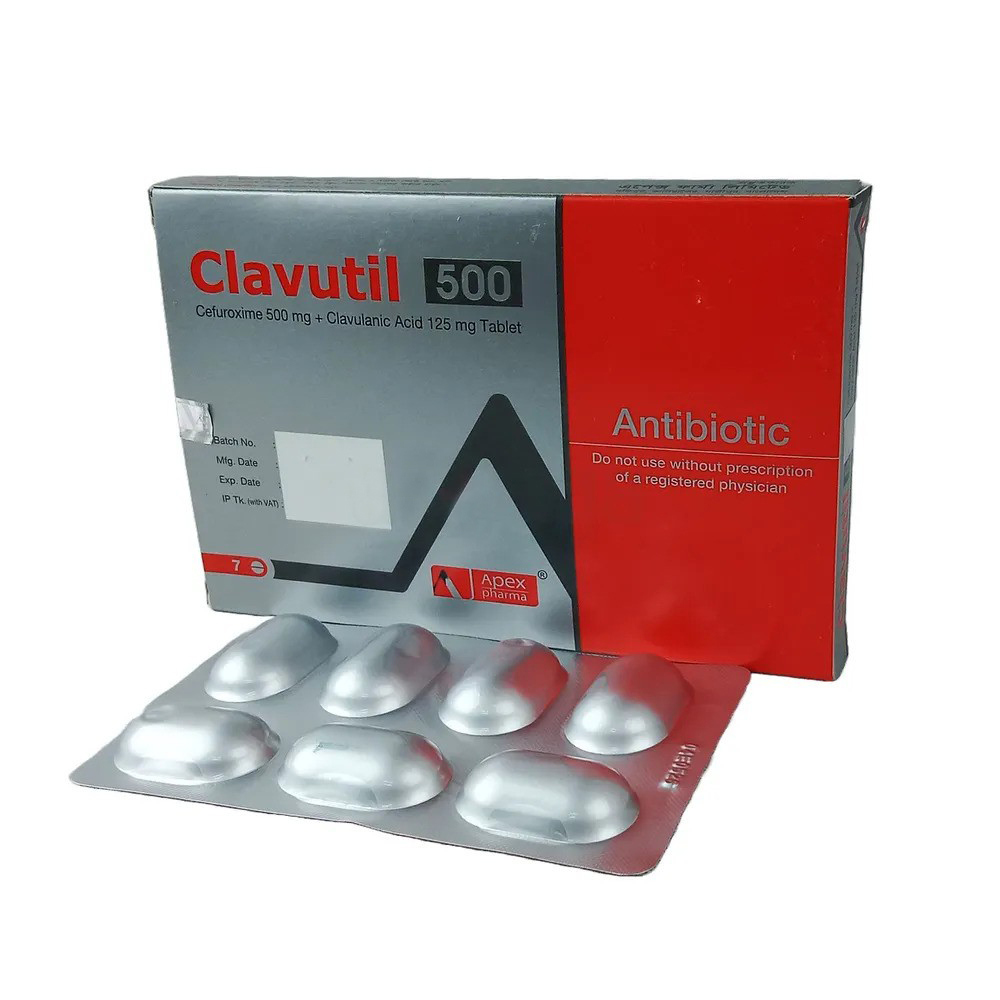 Pack Image: Clavutil 500 mg Tablet (1 x 7)