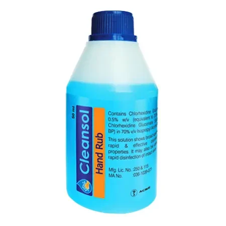 Pack Image: Cleansol 0.5% 70% Hand Rub (50 ml bottle)