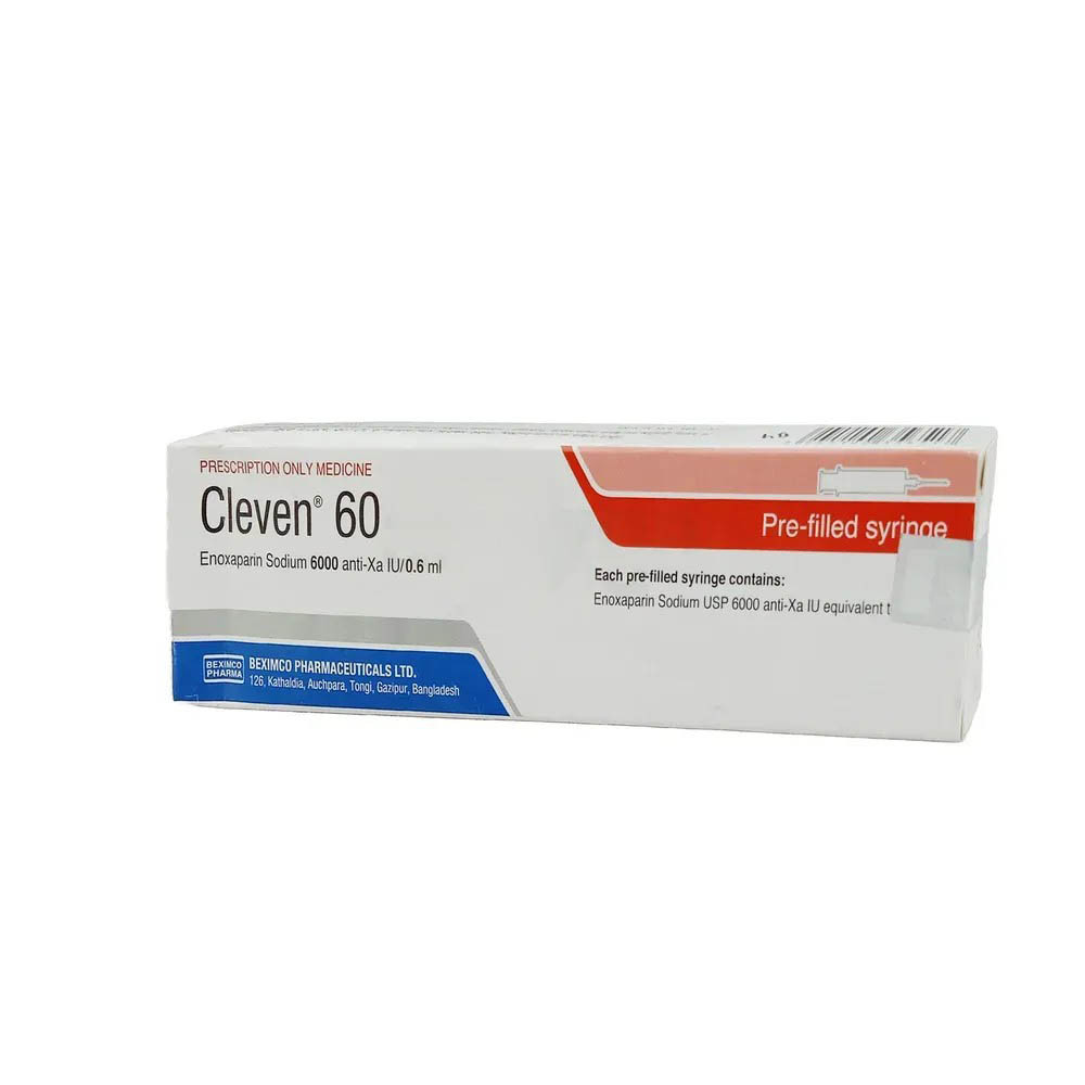 Pack Image: Cleven 6000 Anti-Xa Injection (0.6 ml pre-filled syringe)