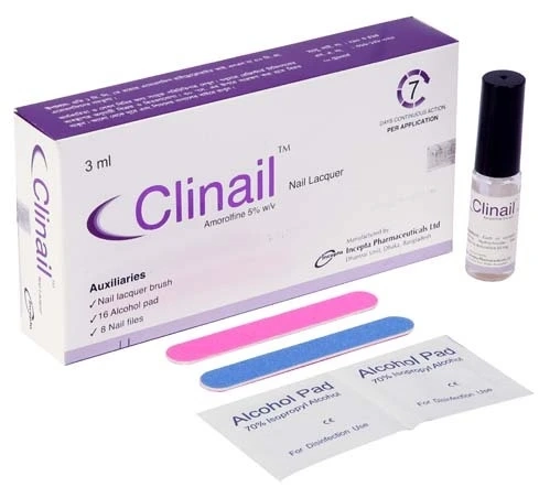 Pack Image: Clinail 5% w Nail Lacquer (3 ml bottle)