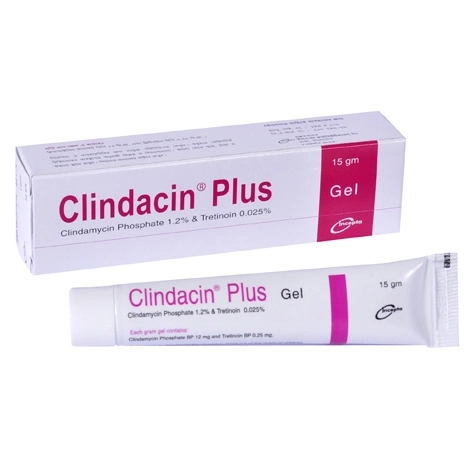 Pack Image: Clindacin Plus 1.2% 0.025% Topical Gel (15 gm tube)