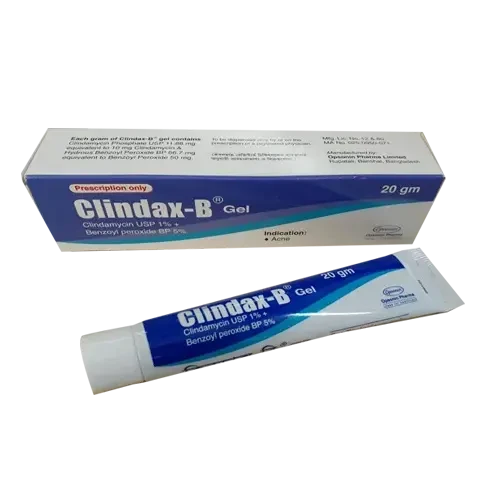 Pack Image: Clindax-B 1% 5% Topical Gel (10 gm tube)