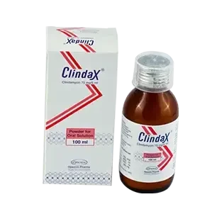 Pack Image: Clindax 75 mg Suspension (100 ml bottle)