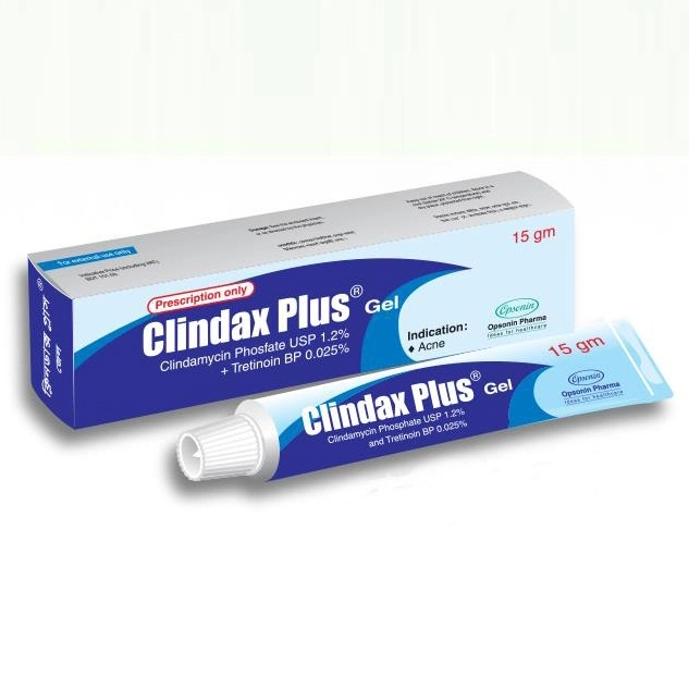 Pack Image: Clindax Plus 1.2% 0.025% Topical Gel (15 gm tube)