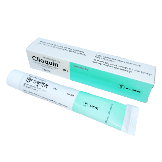 Pack Image: Clioquin 0.025% 3% Cream (30 gm tube)