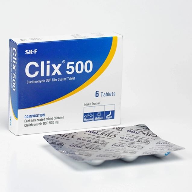 Pack Image: Clix 500 mg Tablet (1 x 6)