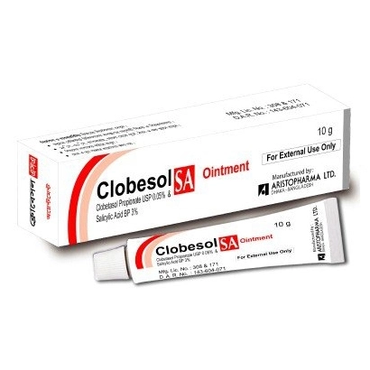 Pack Image: Clobesol SA 0.05% 3% Ointment (10 gm tube)