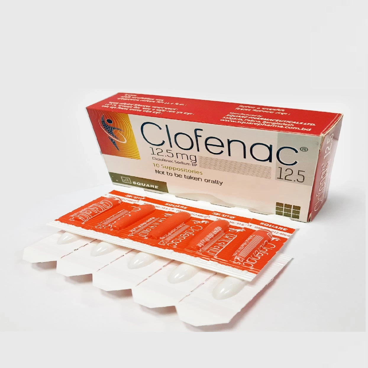 Pack Image: Clofenac 12.5 mg Suppository (2 x 5)