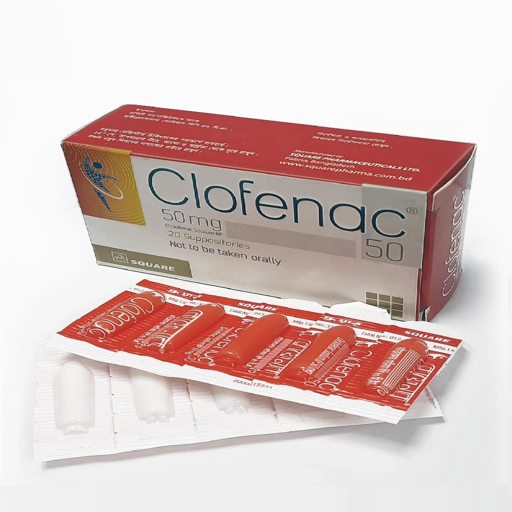 Pack Image: Clofenac 50 mg Suppository (4 x 5)