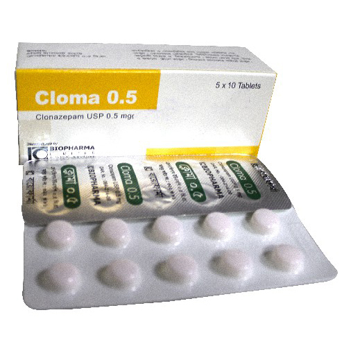 Pack Image: Cloma 0.5 mg Tablet (5 x 10)