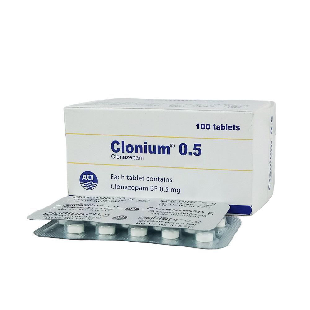 Pack Image: Clonium 0.5 mg Tablet (10 x 10)