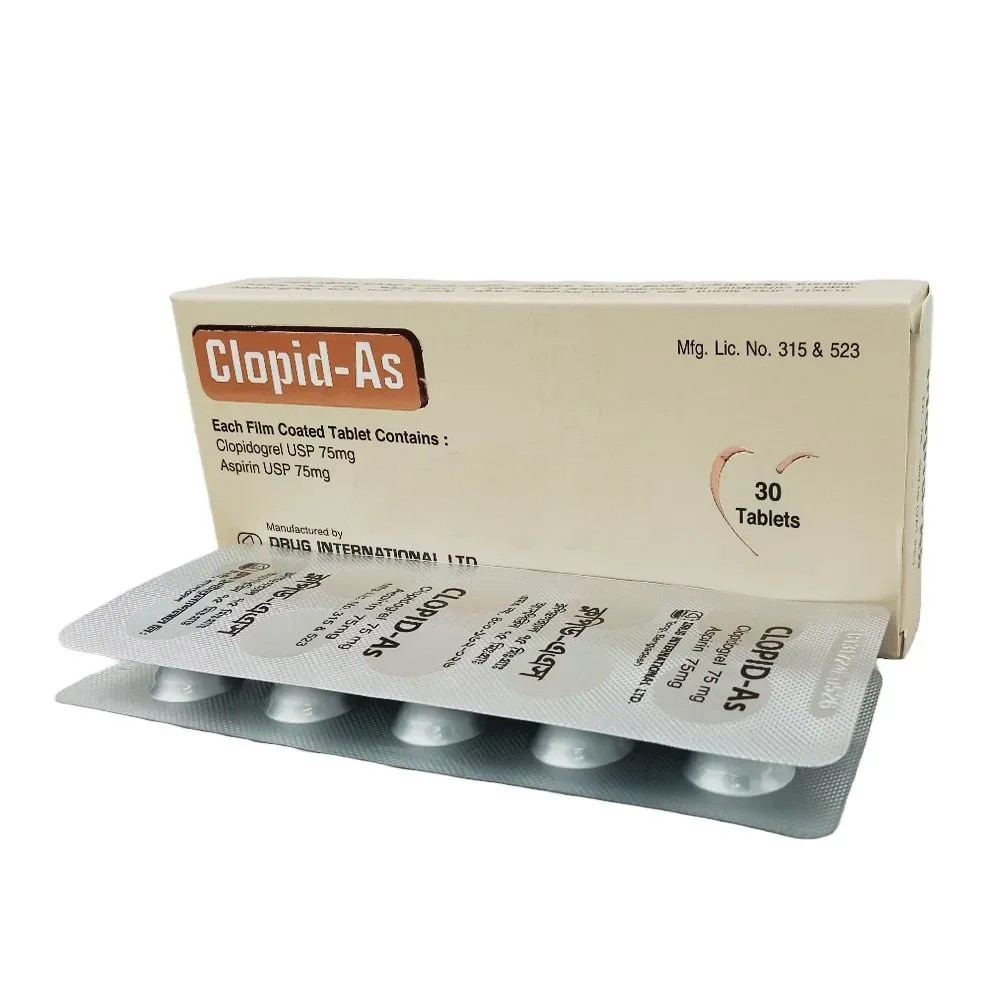 Pack Image: Clopid-AS 75 mg Tablet (3 x 10)