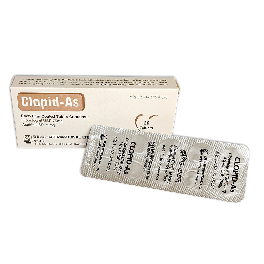 Pack Image: Clopid-AS 75 mg Tablet (3 x 10)