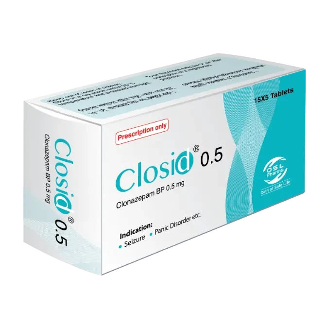 Pack Image: Closid 0.5 mg Tablet (5 x 15)