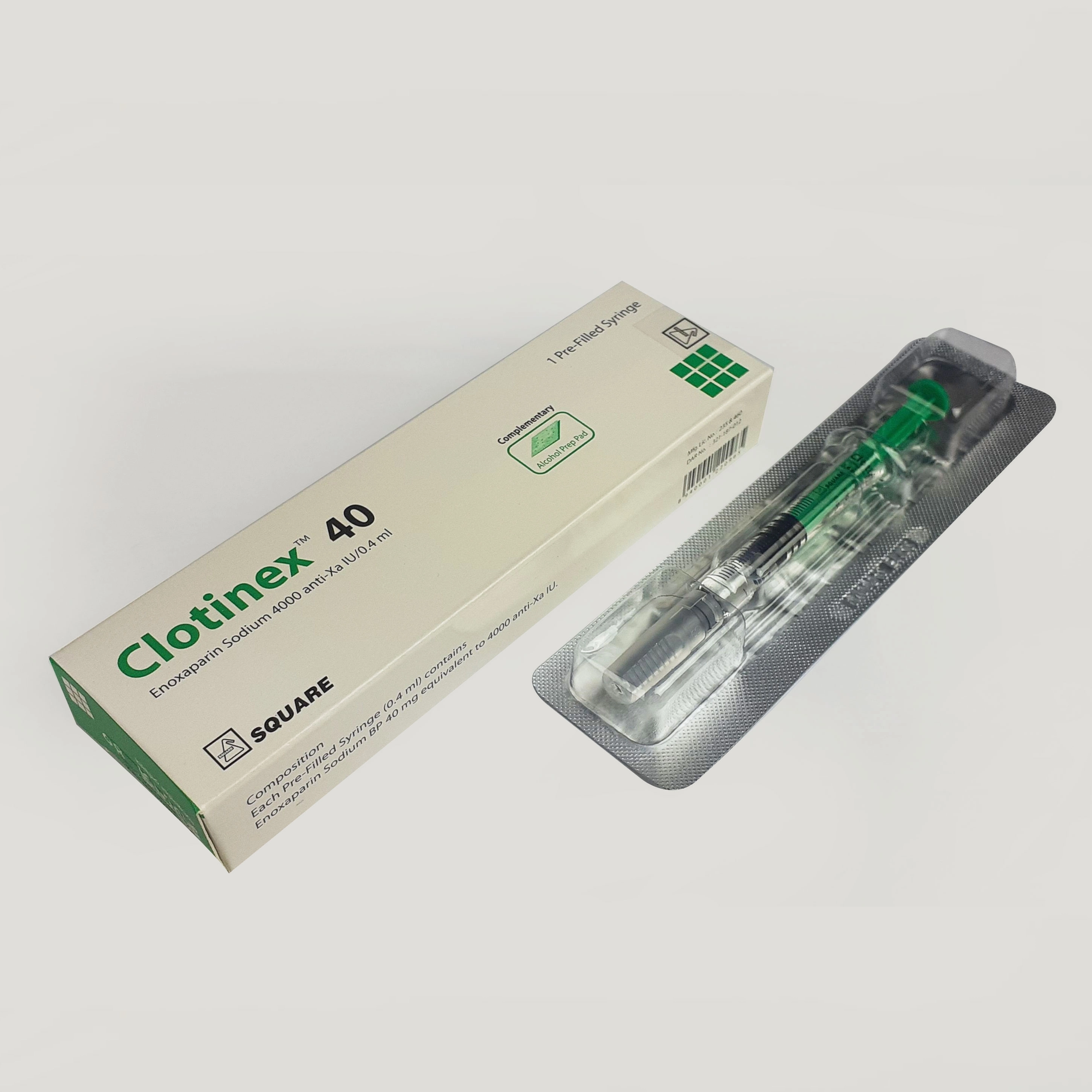 Pack Image: Clotinex 4000 Anti-Xa Injection (0.4 ml pre-filled syringe)