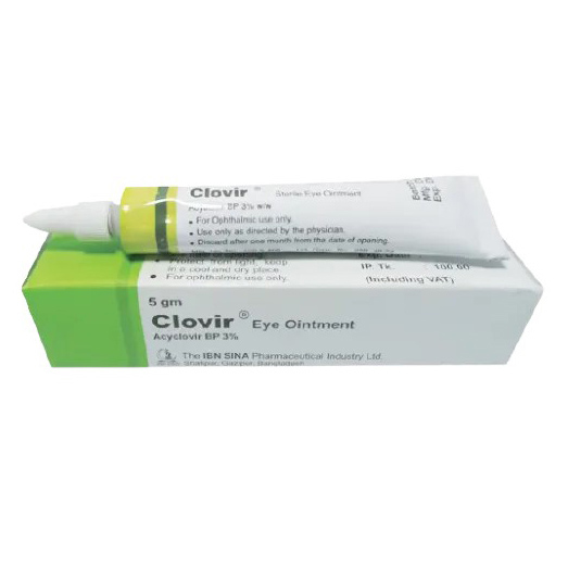 Pack Image: Clovir 3% Eye Ointment (5 gm tube)