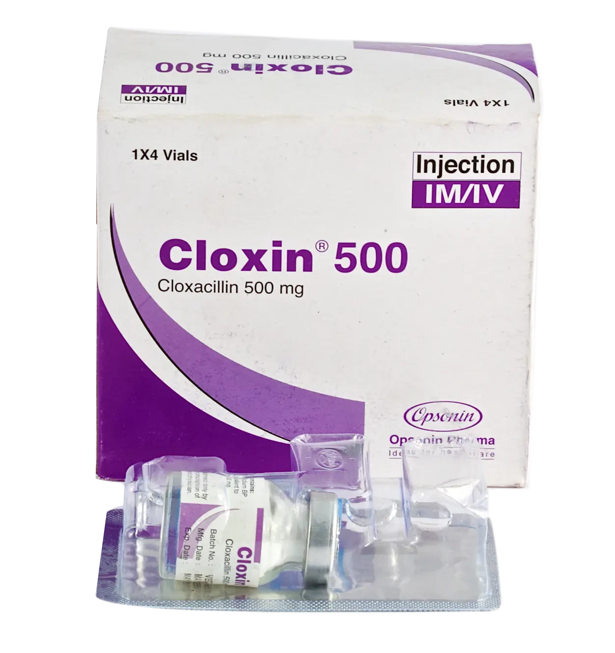 Pack Image: Cloxin 500 mg Injection (500 mg vial)