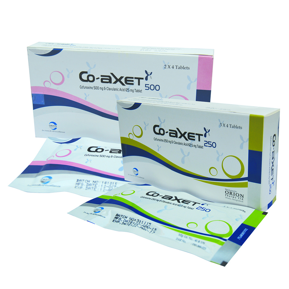 Pack Image: Co-Axet 500 mg Tablet (2 x 4)