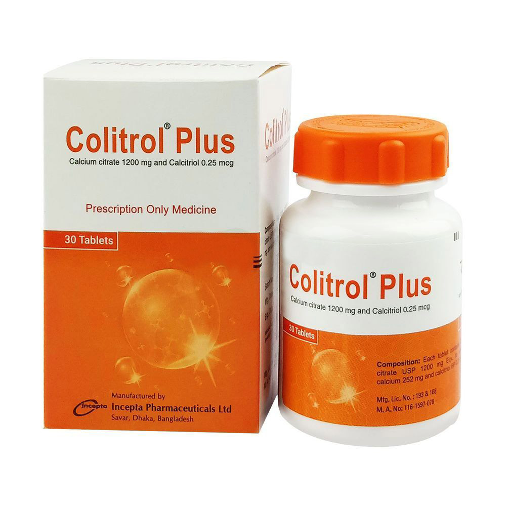 Pack Image: Colitrol Plus 1200 mg Tablet (1 x 30)