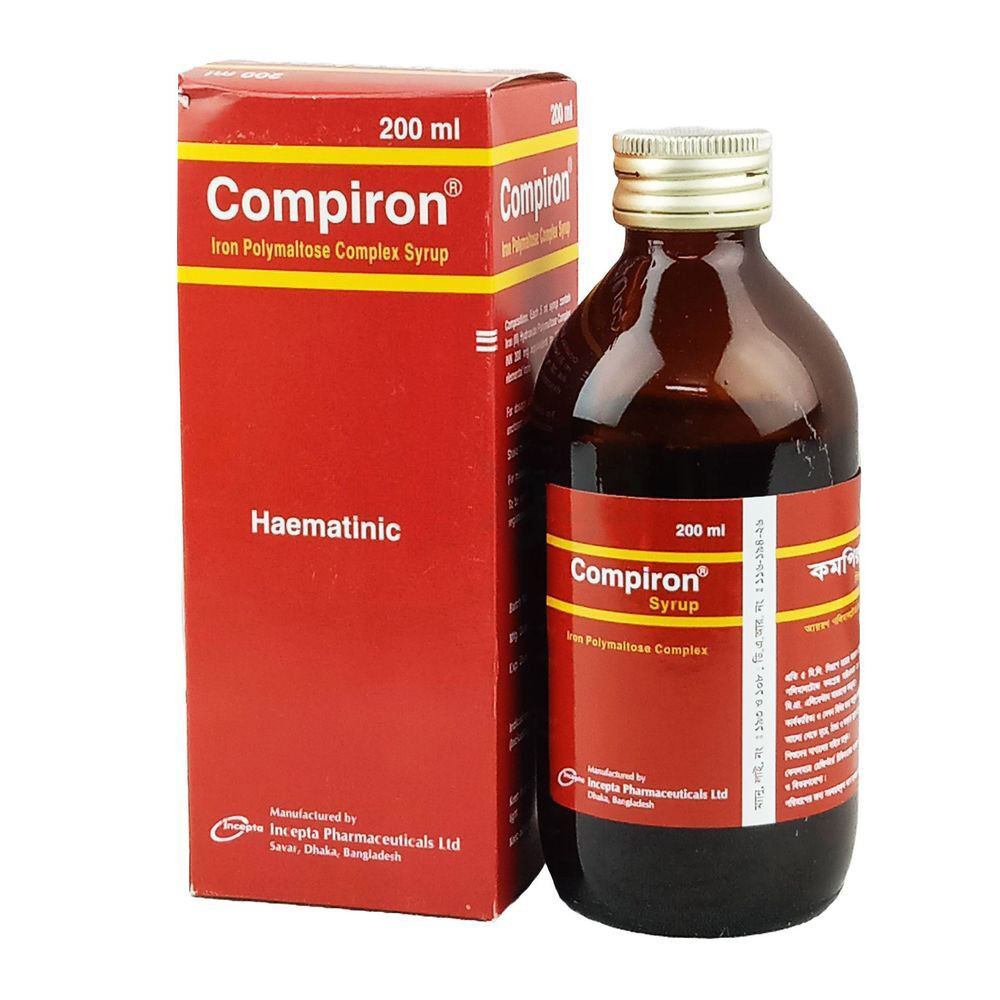 Pack Image: Compiron 50 mg Syrup (100 ml bottle)