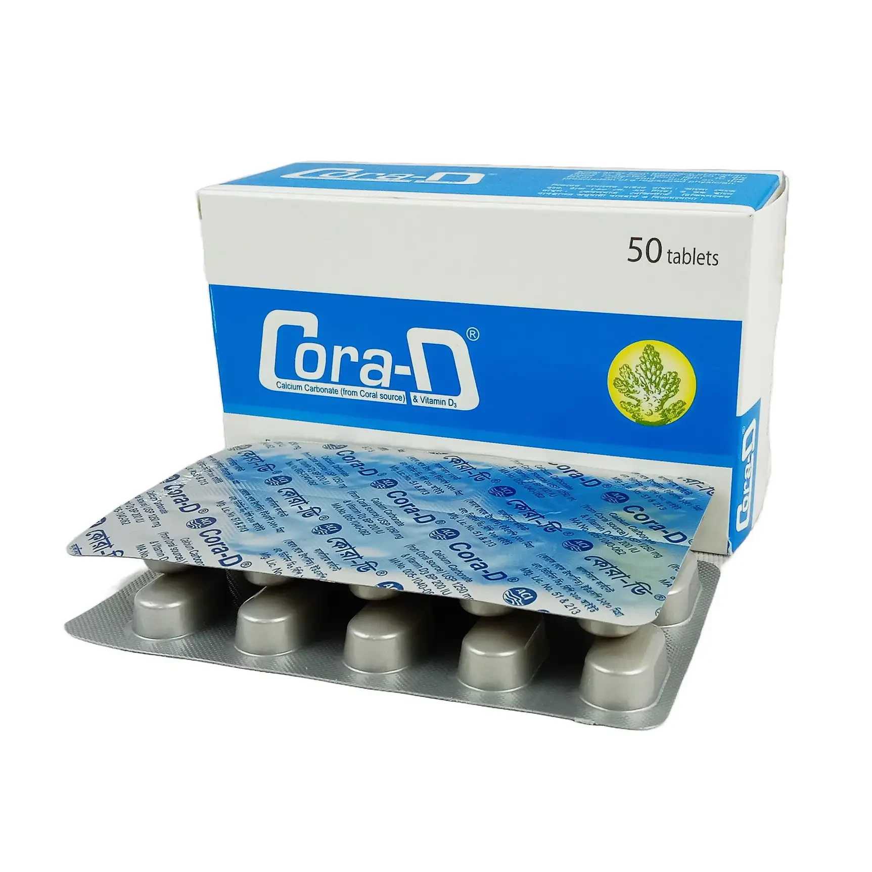Pack Image: Cora-D 500 mg Tablet (5 x 10)