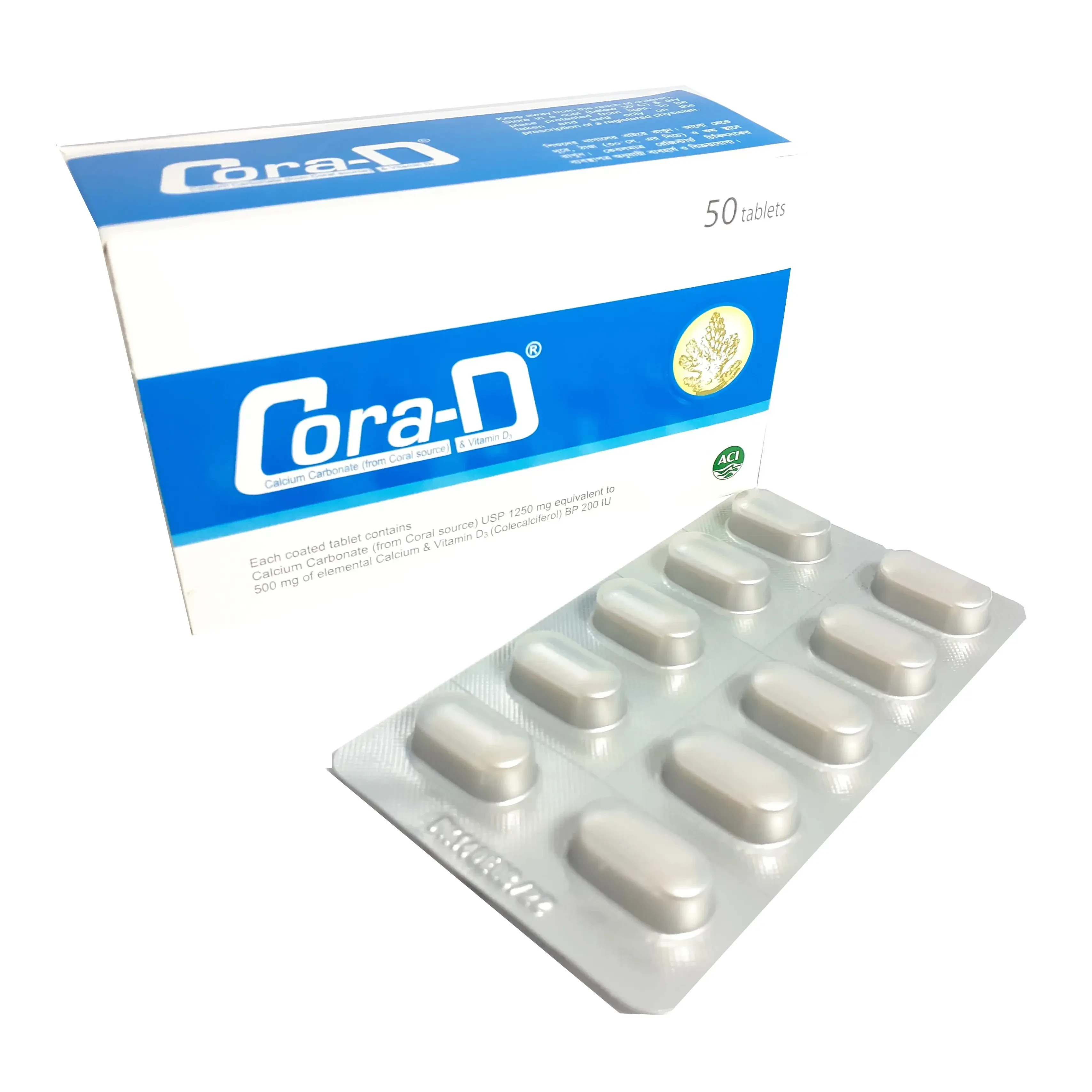 Pack Image: Cora-D 500 mg Tablet (5 x 10)