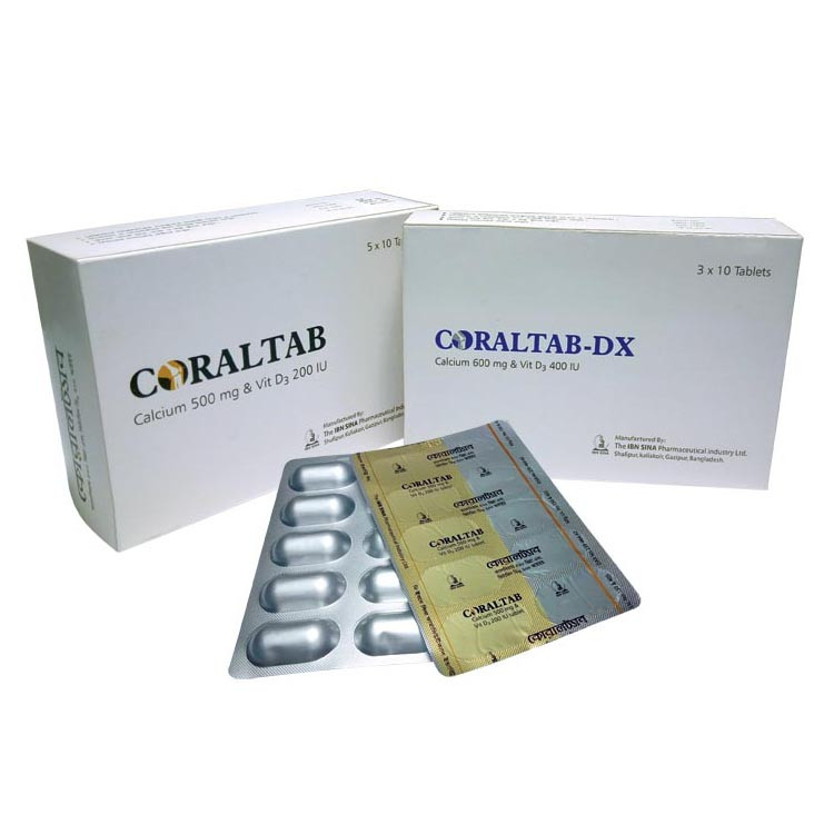 Pack Image: CoralTab-DX 600 mg Tablet (3 x 10)