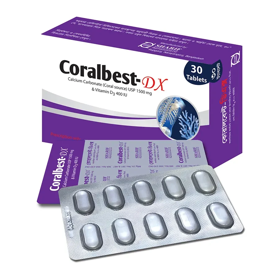 Pack Image: Coralbest-DX 600 mg Tablet (3 x 10)