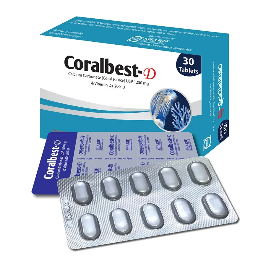 Pack Image: Coralbest-D 500 mg Tablet (3 x 10)