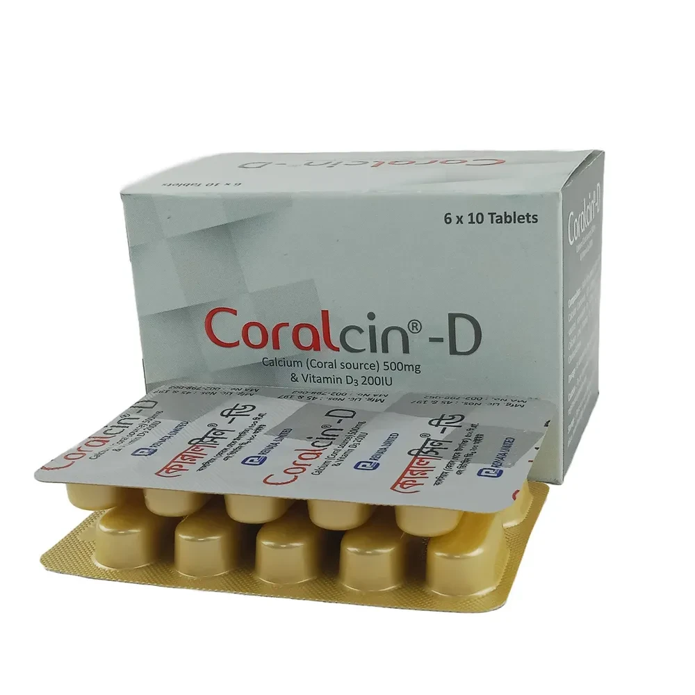 Pack Image: Coralcin-D 500 mg Tablet (6 x 10)