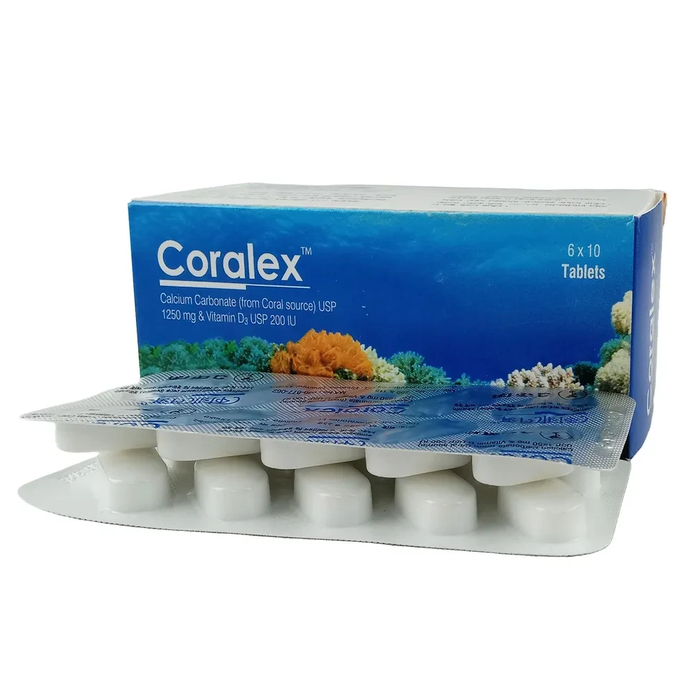 Pack Image: Coralex D 500 mg Tablet (6 x 10)